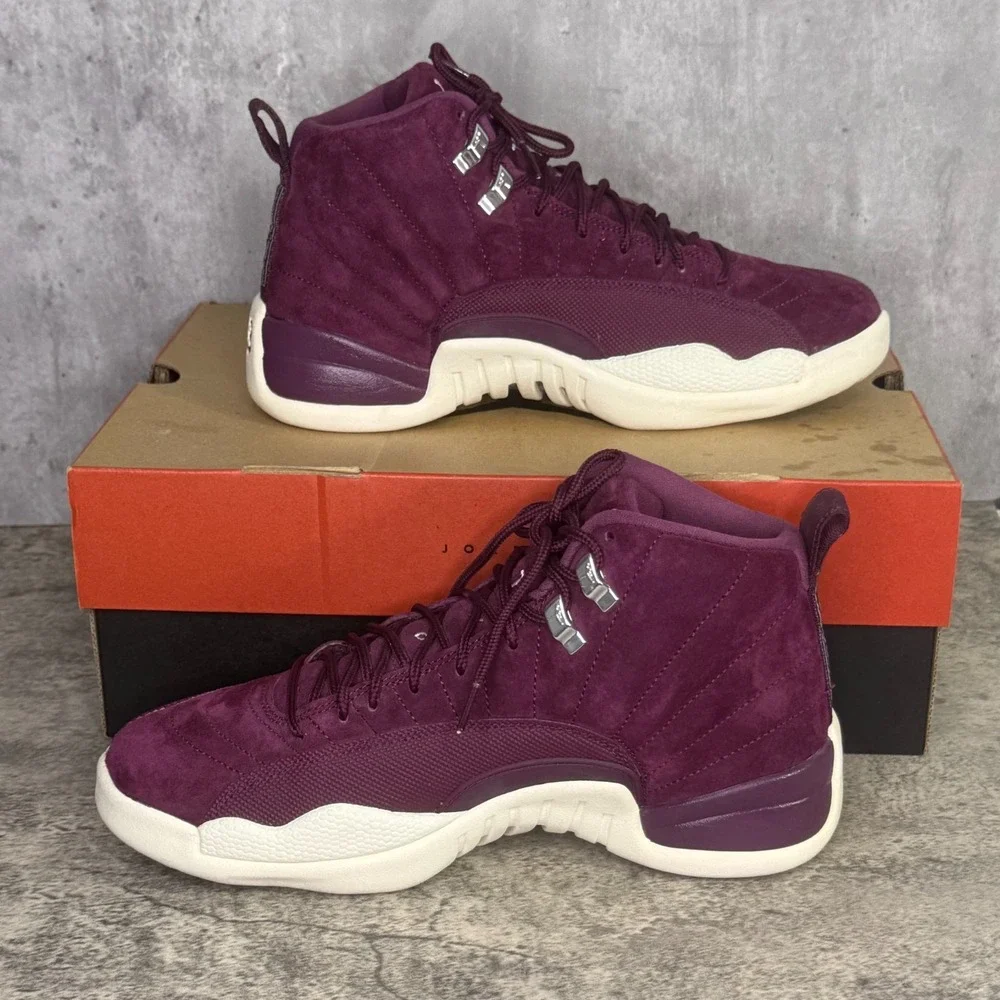 Air Jordan Retro 12 Bordeaux/Metallic Silver Men 8.5 130690-617 Sneakers